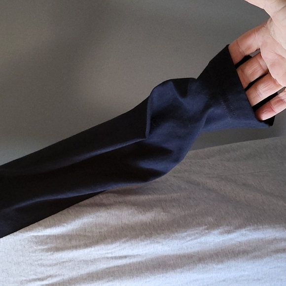 adidas heather gray raglan tee with navy elbow sleeves & velvet graphics… - Picture 3 of 10